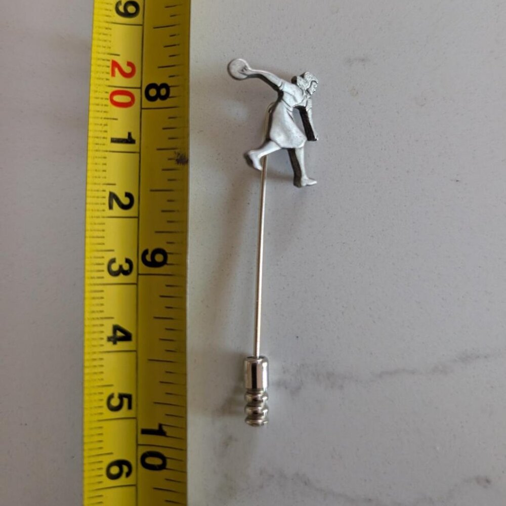 Vintage Pewter female Bowling Stick Pin
